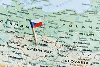 Czech republic map flag pin