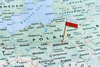 Poland map flag pin