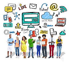 People Digital Device Global Communications Social Media Concept