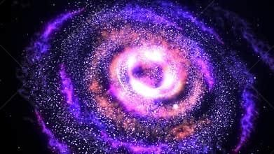 Galaxy spinning in the open space