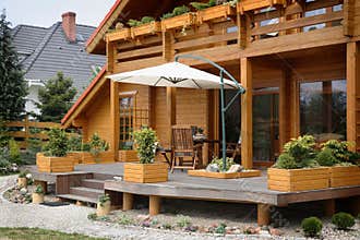 Patio of a Wood House
