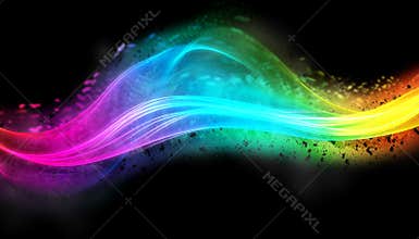 Rainbow dynamic wave abstract background