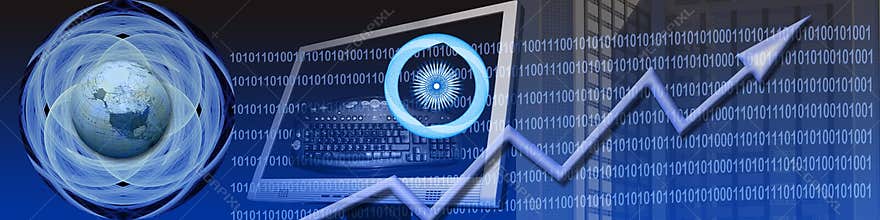 Banner: binary, technology and success