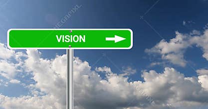 vision traffic sign on blue sky