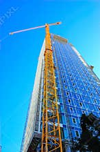 Construction Site Skyscraper and Crane