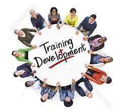 Group of People and word Training Development