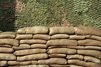Sand bags wall