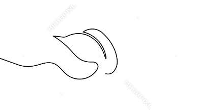 Lips one line drawing isolated clean minimalist style 4k animation video