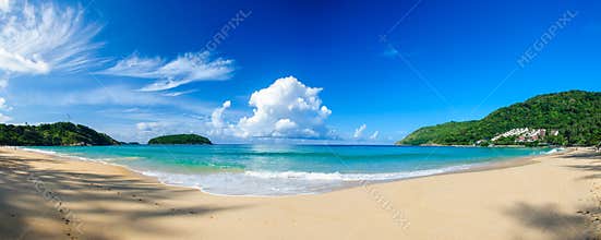 Panoramic view of Nai Harn Beach in Phuket