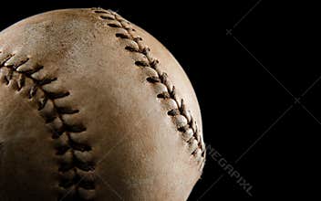 Baseball on black