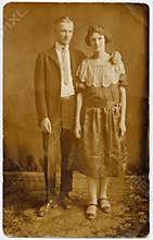1920's Couple Wedding Portrait