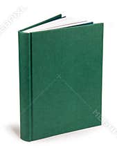 Book blank green hardcover - clipping path