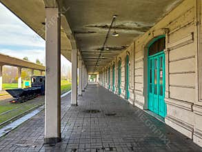 Vanishing point and converging lines at the abandoned Provincial Station in Meridiano V in City of La Plata