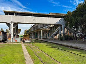 Abandoned train station and railway yard in City of La Plata Meridiano V neighborhood