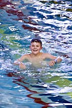 Boy in swimming pool