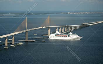 SkyWay Bridge and Cruise ship