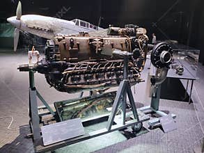 A piston engine on display