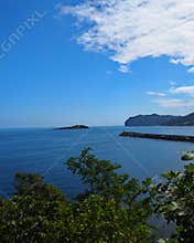 Landscape from the coast over the sea