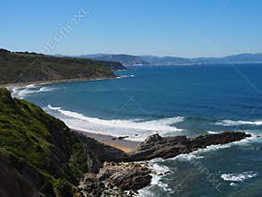 Landscape from the coast over the sea