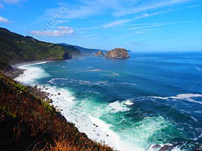 Landscape from the coast over the sea