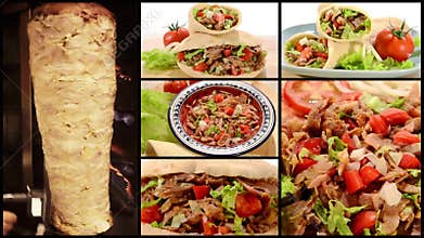 Doner kebab collage