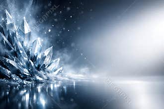 Frozen Digital Horizon with Futuristic Crystal Light