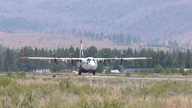 C-130 tanker take off in northern California
