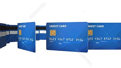 Credit card concept rotating in the space