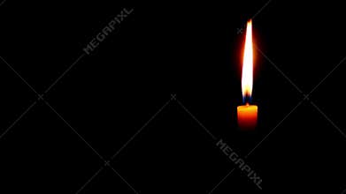 One Candle on a Dark Background