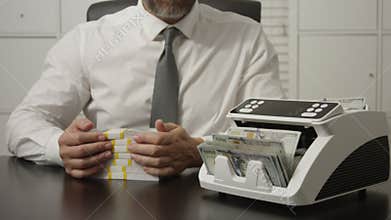 Businessman hold money in hand. Business finance management in office. Banker counting cash closeup. Financial planning. Financial