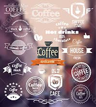 Coffee Logo. Old Town Stamp concept. Vector Retro coffee Badges and Labels