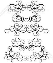 Scroll, cartouche, decor, vector