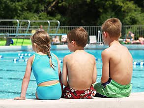Children at pool's edge