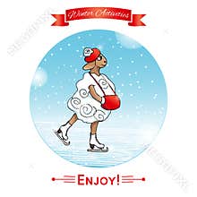 Winter activities, winter sport. EPS,JPG.