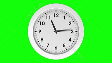 Ticking clock on green background