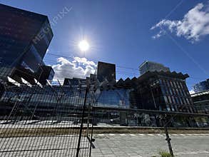 Modern Buildings Near Amsterdam UMC and Amsterdam Zuidas Business District Urban