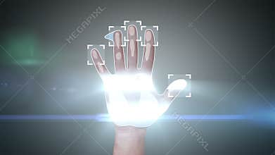 Fingerprint access, 3d animation with the logos