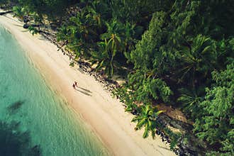 Aerial view of tropical beach, Dominican Republic