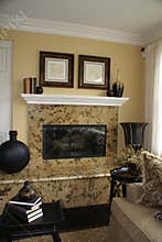 Vertical Granite Fireplace 2