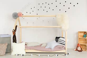 Wooden bed and soft accessories