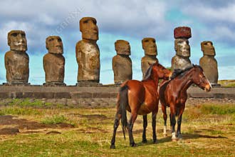 Easter Island horses