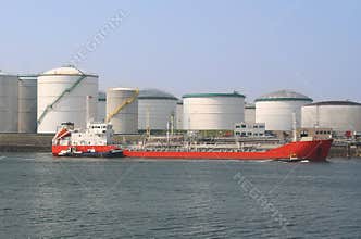 Oil Tanker and Silos