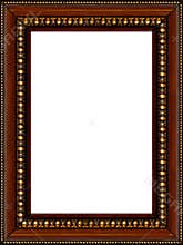 Antique rustic wooden picture frame isolated