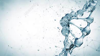 DNA molecule in water 3d illustration. HD