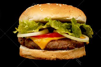 Burger on black