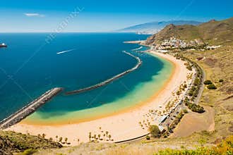 Amazing view of beach las Teresitas Tenerife