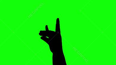 Child or kid hand silhouette making wolf gesture and playing the show isolated