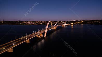 Ponte JK at dusk in Brasilia