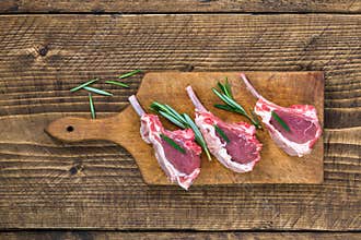 Raw lamb chops