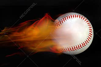 Baseball on fire